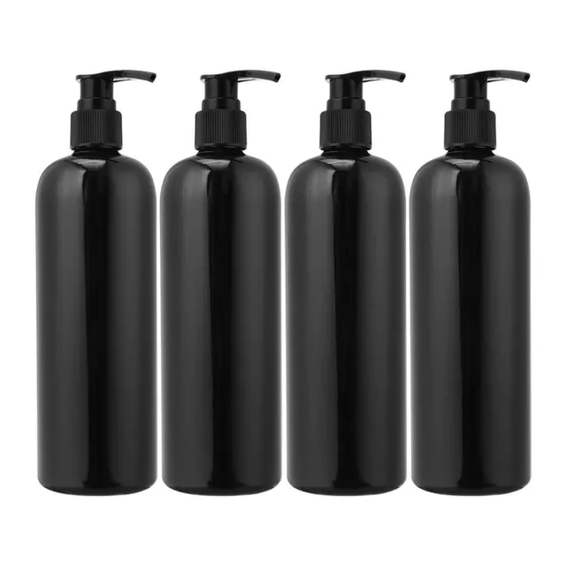 Durable and Practical Soap Dispenser Bottle Set 4 Pcs 500ml Each Black