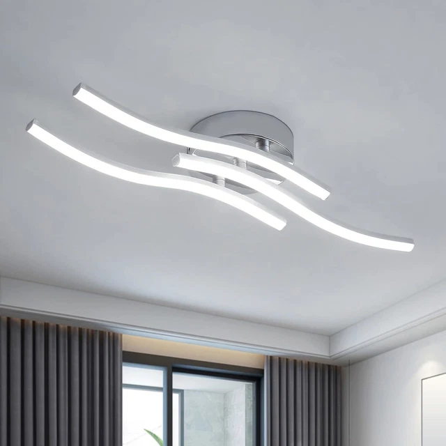 Plafoniera LED Moderna Per Cucina E Soggiorno, 24W Luce Neutra 4000K, Design Geometrico A 2 Quadrati, Adatta Per Corridoio E Camera Da Letto, Bianco E Minimal