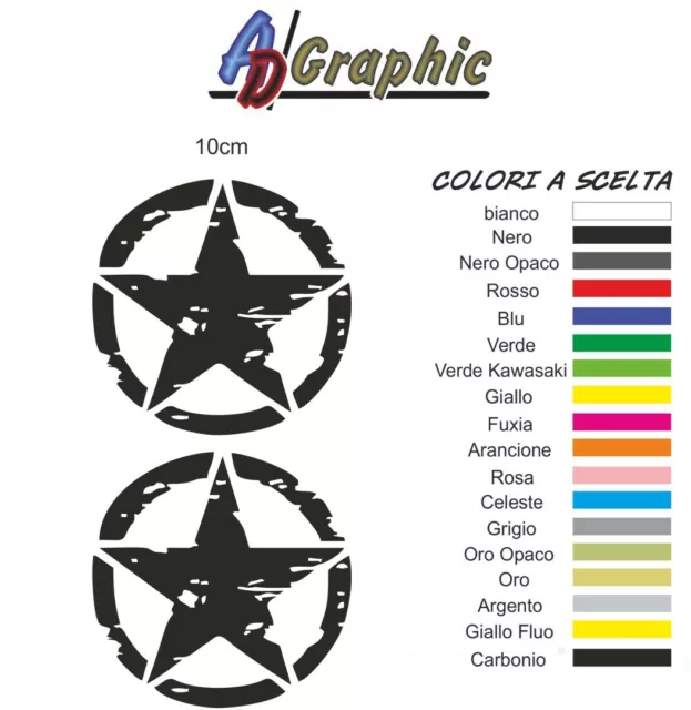 adesivi adesivo Stickers compatibile auto moto scooter stella star militare t1