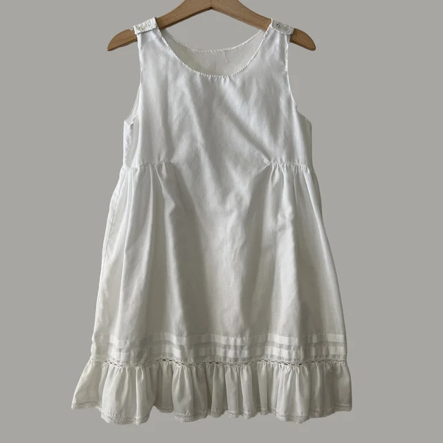 Vintage Girls White Dress Slip 5t ? 24.5" length