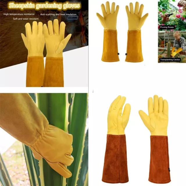 Gloves Rose Long Thorn Proof Leather Breathable Gauntlet Pruning Gloves