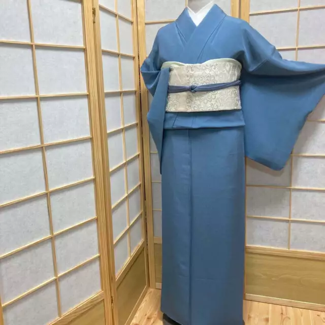 8667# kimono japonés Vintage Pure Silk Robe Kimono tradicional solo se...