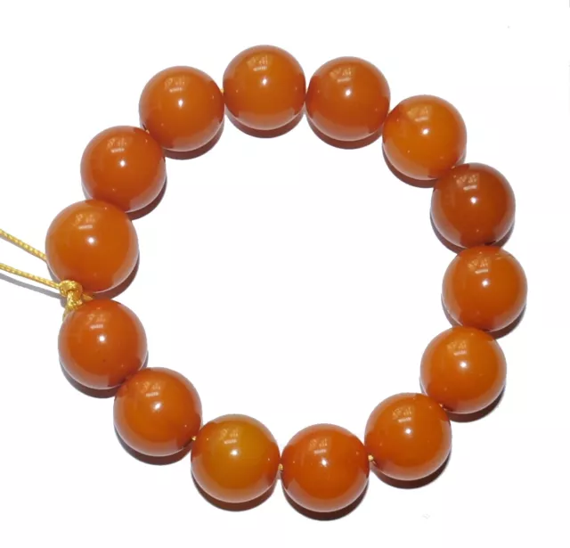 A stunning genuine quality amber round beads bracelet