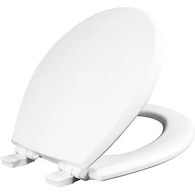 Kendall Never Loosens Round Enameled Wood Toilet Seat with Easy Clean and Slow