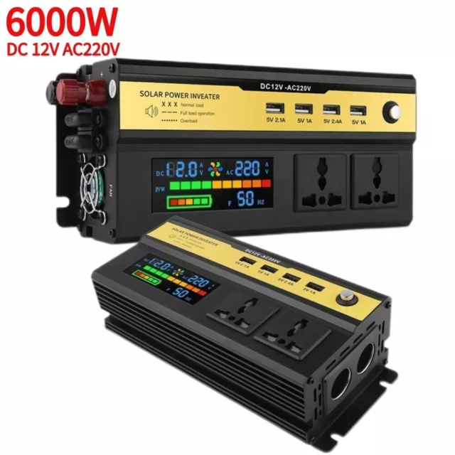 6000W Car Power Inverter DC12V to AC 220V Converter Modified Sine Wave Power