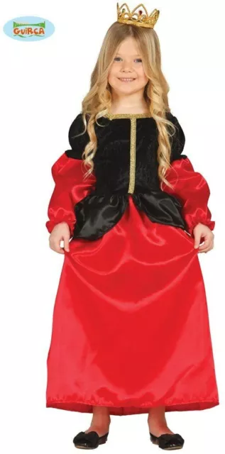 Guirca Costume da Regina Medievale Dama di Corte Vestito Carnevale per Bambina