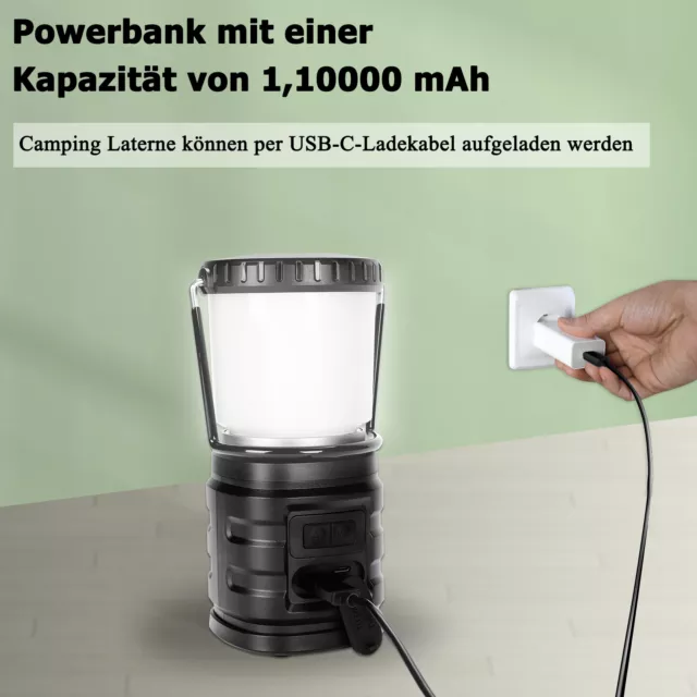 Camping laterne Aufladbar Außenlicht Tragbare Zeltlampe Outdoor Angeln Lampe 3