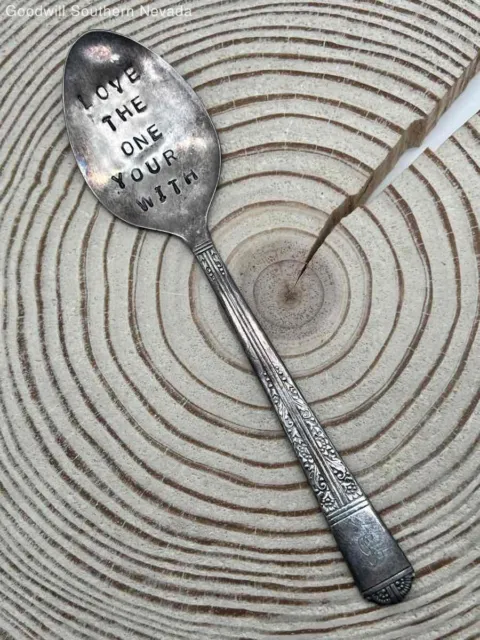 Oneida Community "Love The One Your With" Engraved Spoon