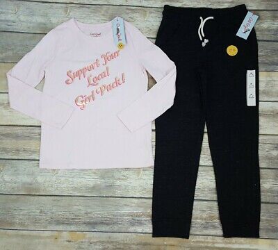 2-Pc Cat & Jack Girls M 7/8 Graphic Long Sleeve T-Shirt & Sweatpants