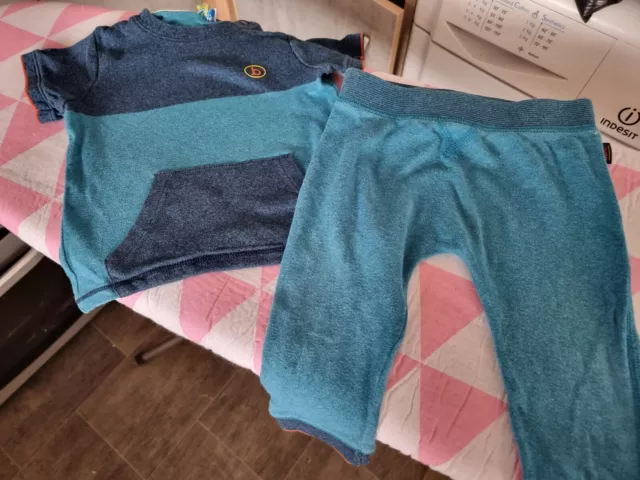Ted Baker  SET T SHIRT & JOGGERS AGE 12=18 MONTH  BLUE