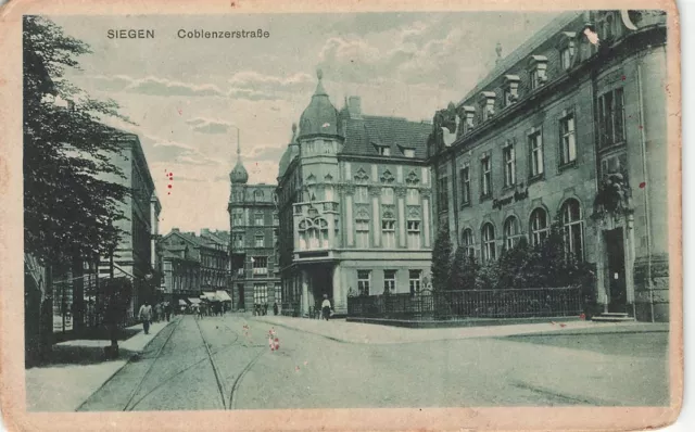 724390) AK Coblenzerstrasse Siegen gelaufen 1925