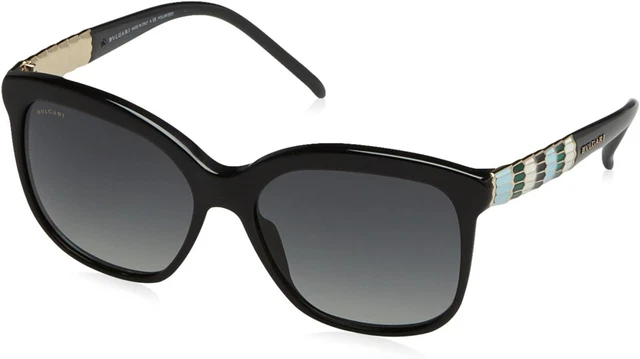 BVLGARI Serpentine BV8155 501/T3 occhiali da sole neri e oro lenti grigie 57-16-140
