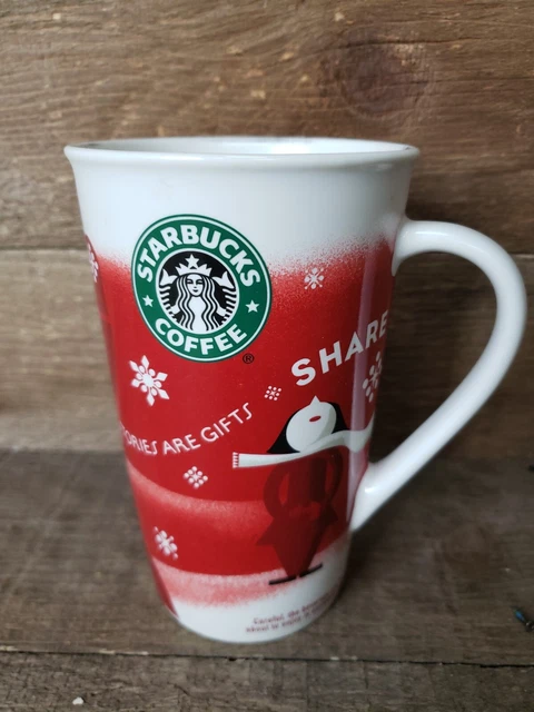 Starbucks Mug Holiday 2010 Tall Red 16 Oz Christmas Ceramic Coffee Tea Cup