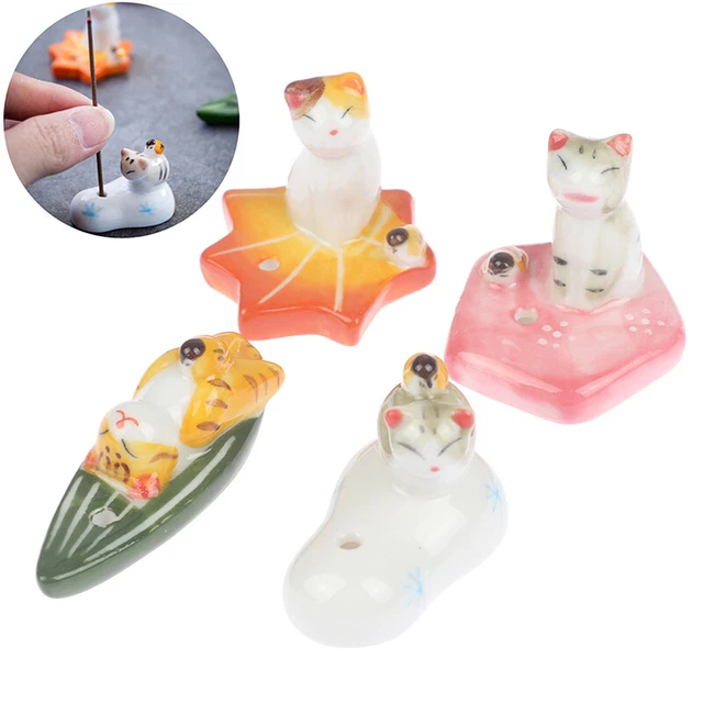 1 PIEZA Multifuncional Cerámica Gato Soporte para Incienso Hágalo usted mismo Home De'JO