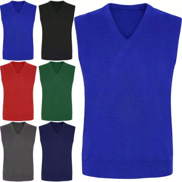 Top Canotta Lavorato A Maglia Senza Maniche Collo A V Bambini Uniforme Abbigliamento Scolastico