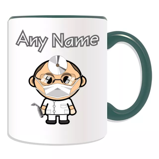 Personalised Gift Dentist Male Mug Money Box Cup Bold Headtorch Practice Glasses