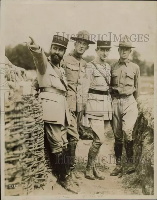 1917 Press Photo American Instructors & French Officers in Fort Oglethorpe