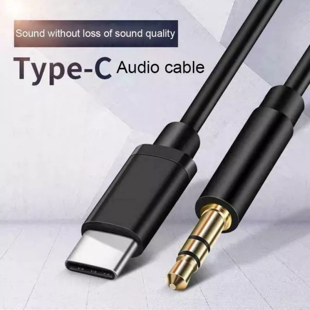 Type C to Aux Cable USB Type-C Male To 3.5mm Cord Car AUX Music Audio Adapter
