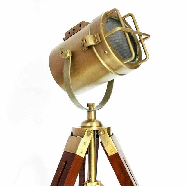 Nautische antike Schreibtischlampe Vintage Stativ Lampenständer Messing...