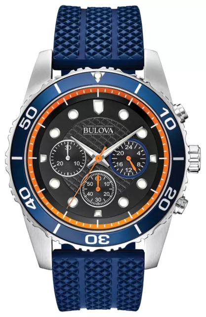 Bulova Men's Quartz Chronograph Multi Dial Stainless Steel Watch 43mm 98A205