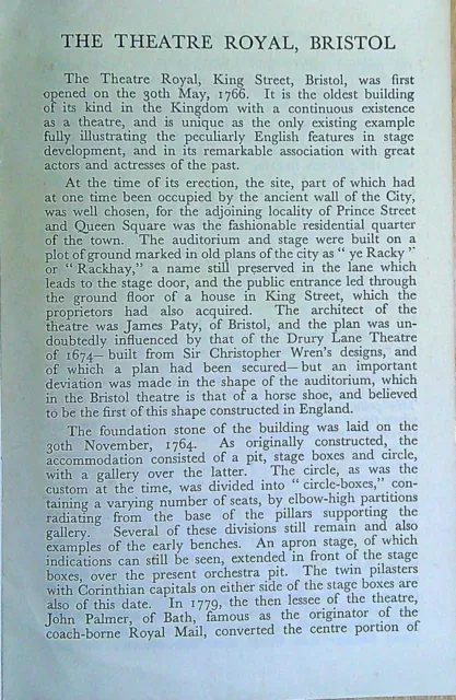 Souvenir Booklet THEATRE ROYAL KING STREET BRISTOL 1945 Paperback BOOK 2