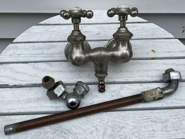 Vintage American Standard Claw Foot Tub Faucet Filler With Cross Handles USED
