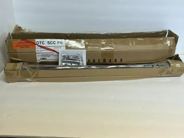 Pottery Barn Benchwright Towel Holder Bar 24” Aged Brass AB w/ Hardware NIB