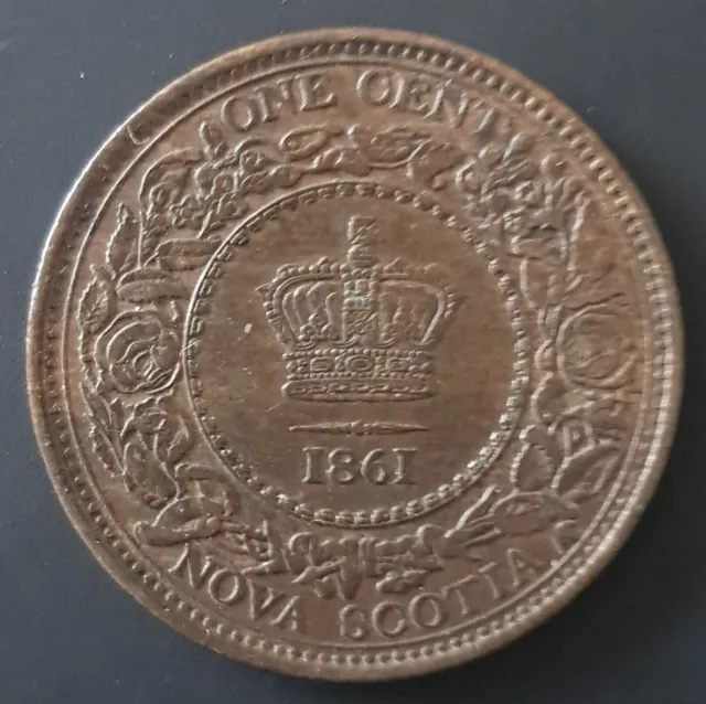 1861 NOVA SCOTIA Victoria Cent Canada Coin