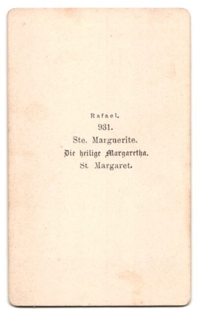 Fotografie Heiligenbild, Gemälde Die heilige Margaretha nach Rafael 2