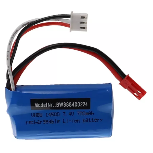 Paquete de 1 batería de iones de litio 7,4 V 700 mAh con enchufe JST para Fei Lun RC FT007 FX059 iones de litio 2