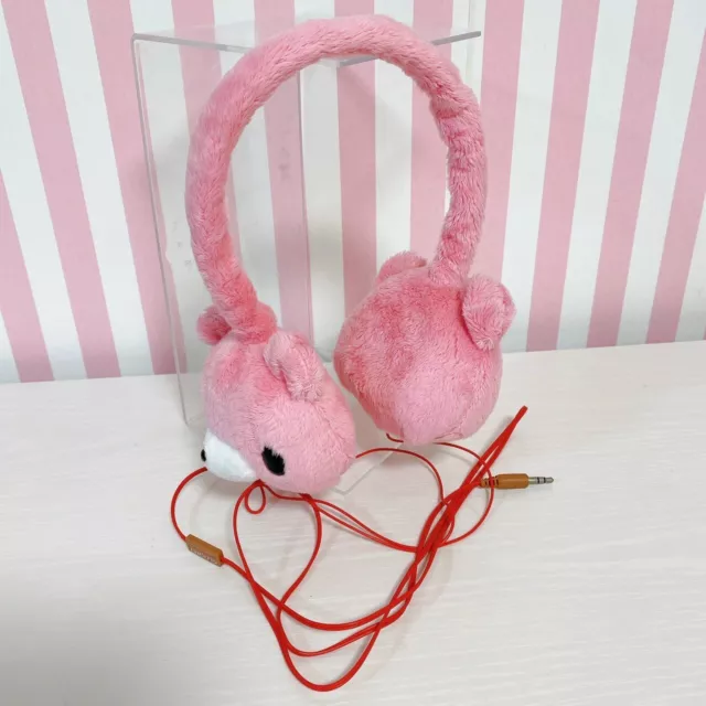 TAITO GLOOMY BLOODY Bear Chax GP Face Headphones Plush Fluffy Pink