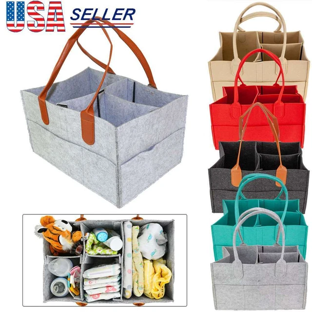 Large Baby Diaper Caddy Organizer Basket Wipes Bag Newborn Nursery Storage Bag