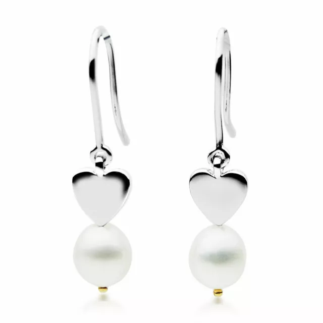 Pendientes de perlas blancas de agua dulce de 9-10 mm Pacific Pearls®...