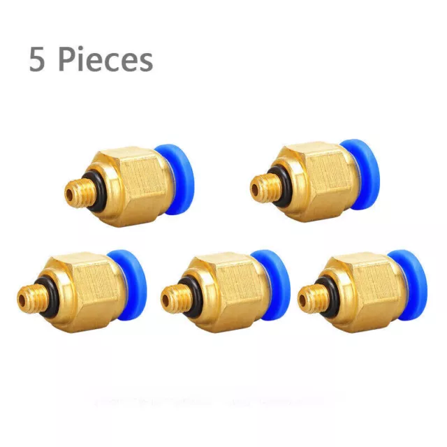 5Pcs Pneumatic Fitting 8 mm Hose OD M5 Thread through Connector quick insert