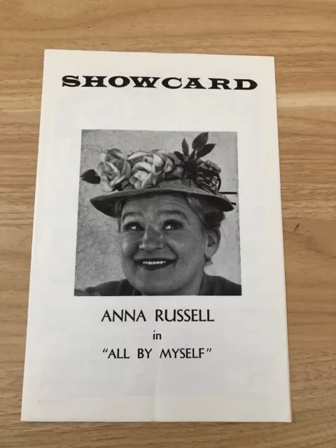 ALL BY MYSELF Playbill 41st St. Theatre 1964 Anna Russell Kurt Cerf Stephanya