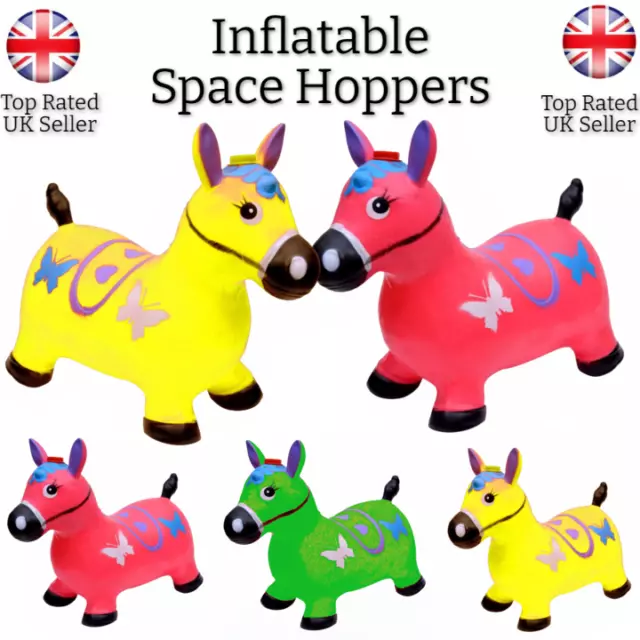 Kids Horse Animal Inflatable Space Hopper Ride On Jumping Bouncy Sound Toys UK