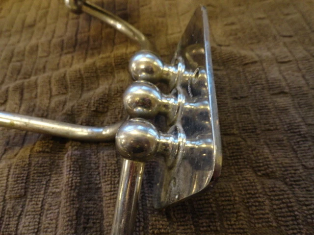 Antique Vintage Nickel Brass Double Cup Holder Old Bathroom Fixture 3