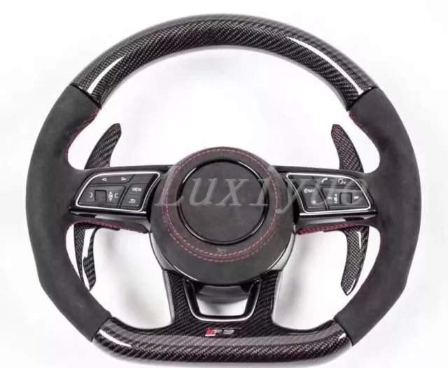 fit Audi A3 A4 S3 S4 S5 RS3 RS4 RS5 Alcantara+Carbon fiber Steering wheel Frame