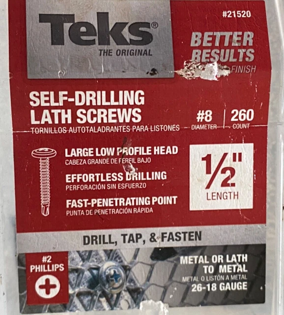Teks 21520 Zinc-Plated Steel Indoor Phillips Truss Head Lath Screw #8 x 1/2 in.