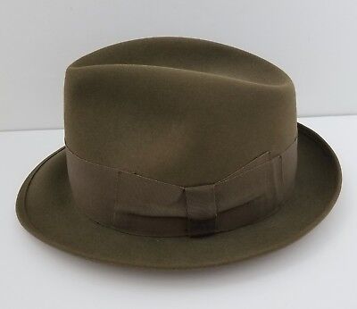 Vintage Fedora Green Felt Hat Size 6 3/4 Borsalino Alessandria Italy