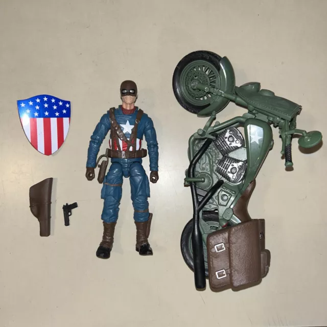 Marvel Legends Captain America Wwii & Motorcycle 6” Figure Set Hasbro