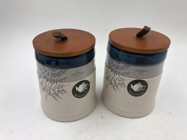 The Old Pottery Co. Ceramic 6in Coffee & Sugar Canister Set BB01B38024