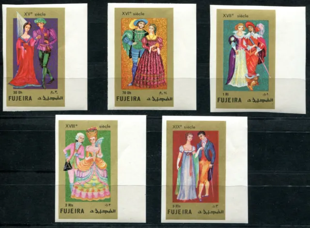 Fujeira 1972 European Costumes imperf complete set MNH
