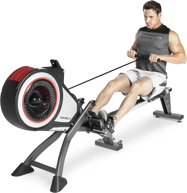 Marcy Foldable Turbine Rowing Machine Rower with 8 Resistance Setting and Transp
