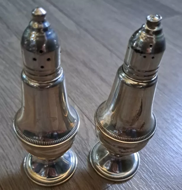 Vintage Sterling Silver Salt & Pepper Shakers By Duchin..5" Tall...Nice Set...