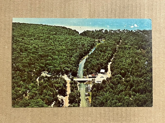 Postcard Michigan MI Platte River Lake Benzie State Park Aerial View Vintage PC