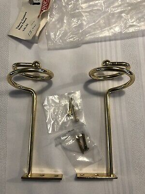 Pair Brass Plated Valance Creators Brackets for Drapes. New with screws.