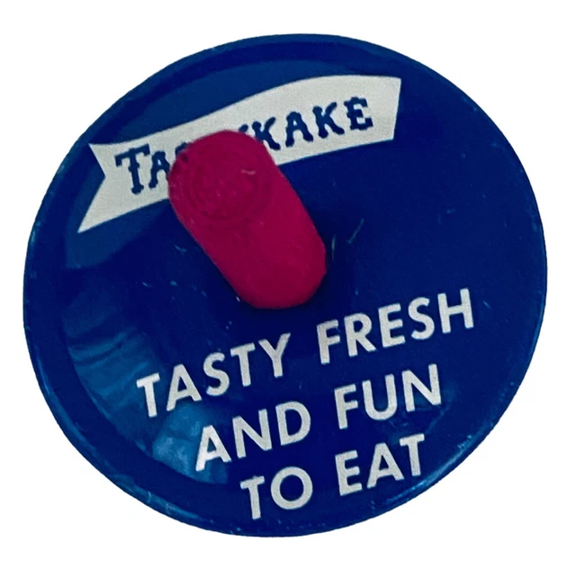 VINTAGE KIRCHHOFF 1960’S Tastykake Spinning Top Advertising Metal Toy