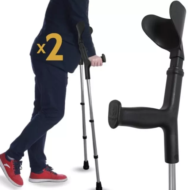 OrthoPrime Krücken für Erwachsene, dimmbar, Aluminium, PACK 2