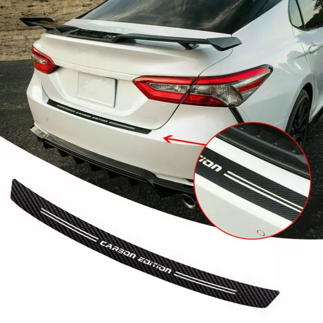 Car Carbon Fiber Rear Trunk Bumper Guard Accessories Decal Sticker Moulding Trim